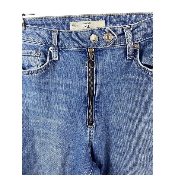 Topshop Jeans 28 x 25 Flare Bell Bottom Leg Dree Moto 28x25 Womens Y2K Style - Picture 4 of 8